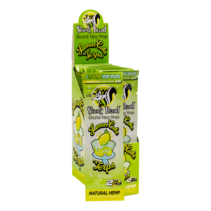 Lemon Cake Skunk Brand Terp Infused Hemp Wraps Display Of 25