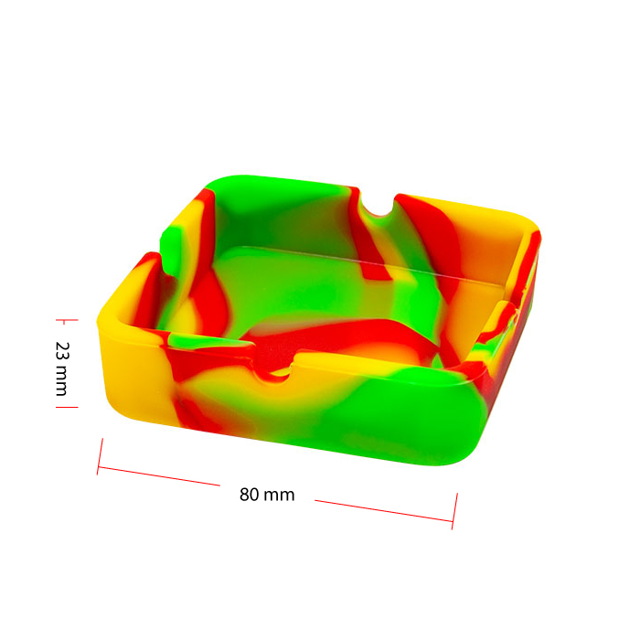 Green Square Shaped Silicone Ashtray